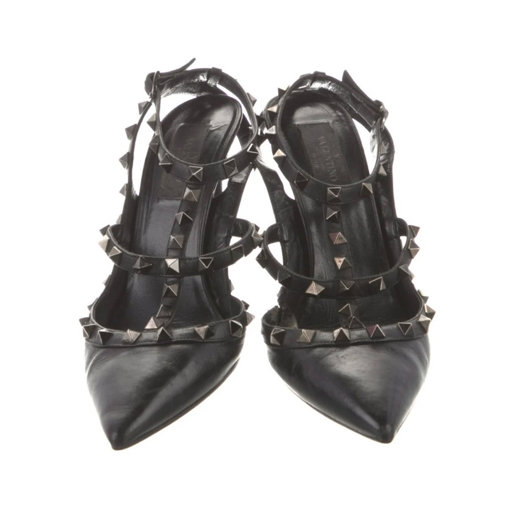 Valentino Rockstud T strap Black Studded Heels